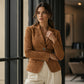 Blazer ajusté pour femme en daim