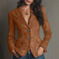 Blazer ajusté pour femme en daim