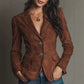 Blazer ajusté pour femme en daim