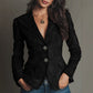 Blazer ajusté pour femme en daim