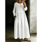 Robe longue maxi à manches longues et coupe ample pour femme, avec poches