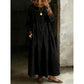Robe longue maxi à manches longues et coupe ample pour femme, avec poches