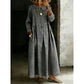 Robe longue maxi à manches longues et coupe ample pour femme, avec poches