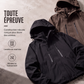 Veste cargo à capuche coupe-vent pour homme, manteau de streetwear outdoor imperméable