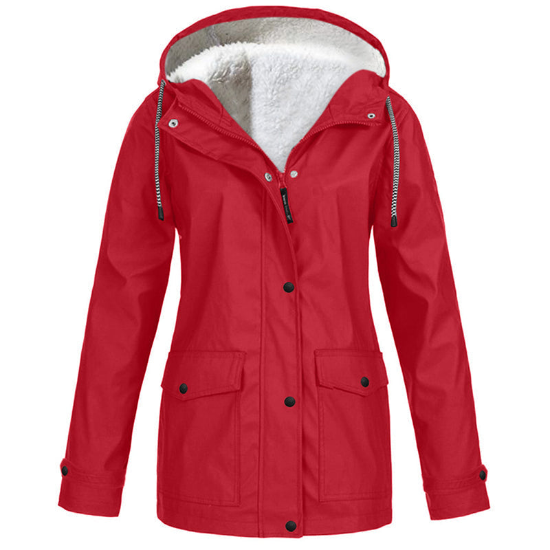 Veste à capuche femme doublée polaire et coupe-vent