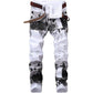 👖✨ PROMO -50% ! Jean Slim Camouflage Homme Tendance – Imprimé Audacieux Streetwear, Coupe Slim Droite Moderne, Denim Premium Durable Poches Pratiques · Blanc · 28-36 🔥