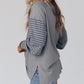 T-shirt à manches longues rayé color-block tendance pour femmes