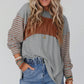 T-shirt à manches longues rayé color-block tendance pour femmes
