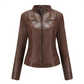 Veste en simili cuir ajustée pour femme