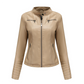 Veste en simili cuir ajustée pour femme