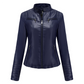 Veste en simili cuir ajustée pour femme