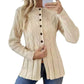 Cardigan à boutons pour femme, en maille torsadée
