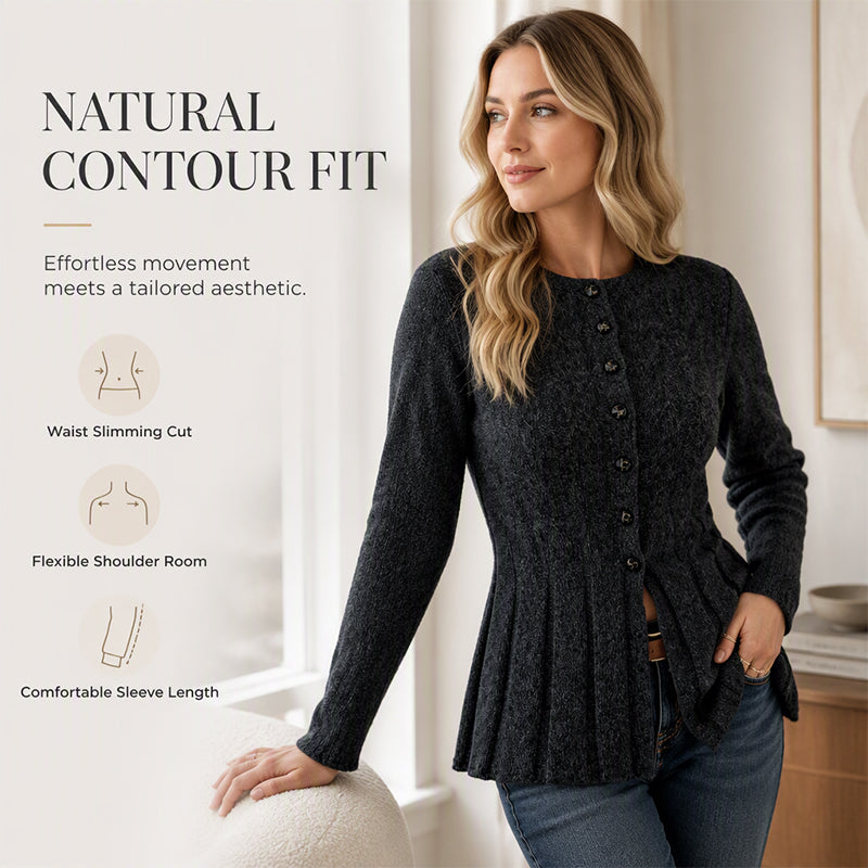 Cardigan à boutons pour femme, en maille torsadée