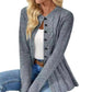 Cardigan à boutons pour femme, en maille torsadée