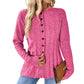 Cardigan à boutons pour femme, en maille torsadée