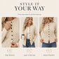 Cardigan à boutons pour femme, en maille torsadée