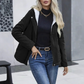 Veste à capuche pour femme, doublure en peluche, manches longues