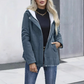 Veste à capuche pour femme, doublure en peluche, manches longues