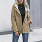 Veste à capuche pour femme, doublure en peluche, manches longues