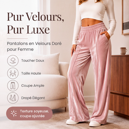 Pantalon large en velours élégant pour femme