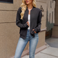 Veste de baseball décontractée en maille pour femme