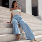 Pantalon large en velours élégant pour femme
