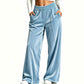 Pantalon large en velours élégant pour femme
