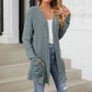 Manteau décontracté en maille pour femme, à manches longues et devant ouvert
