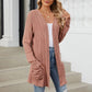 Manteau décontracté en maille pour femme, à manches longues et devant ouvert