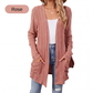 Manteau décontracté en maille pour femme, à manches longues et devant ouvert
