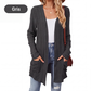 Manteau décontracté en maille pour femme, à manches longues et devant ouvert