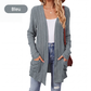 Manteau décontracté en maille pour femme, à manches longues et devant ouvert