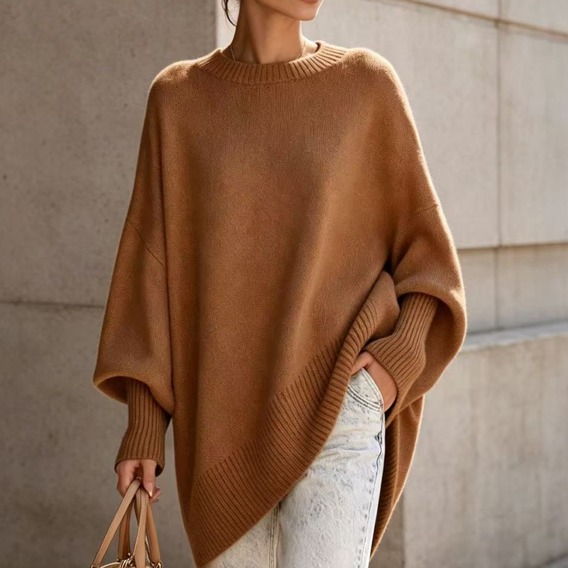 Pull-over col ras du cou pour femmes grande taille