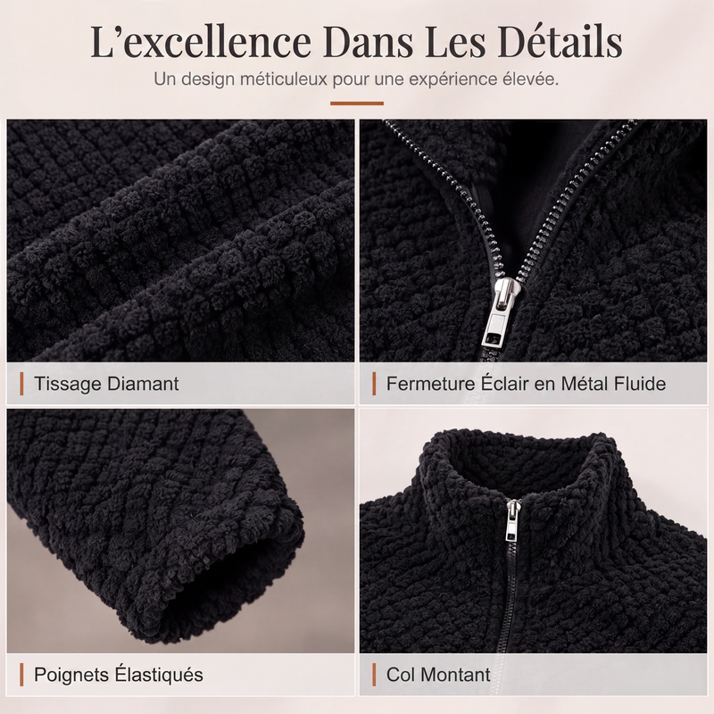 Manteau en polaire décontracté ample pour femme