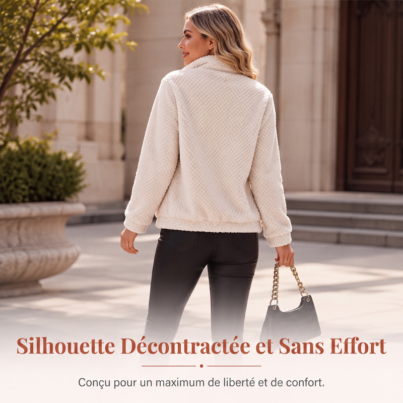 Manteau en polaire décontracté ample pour femme