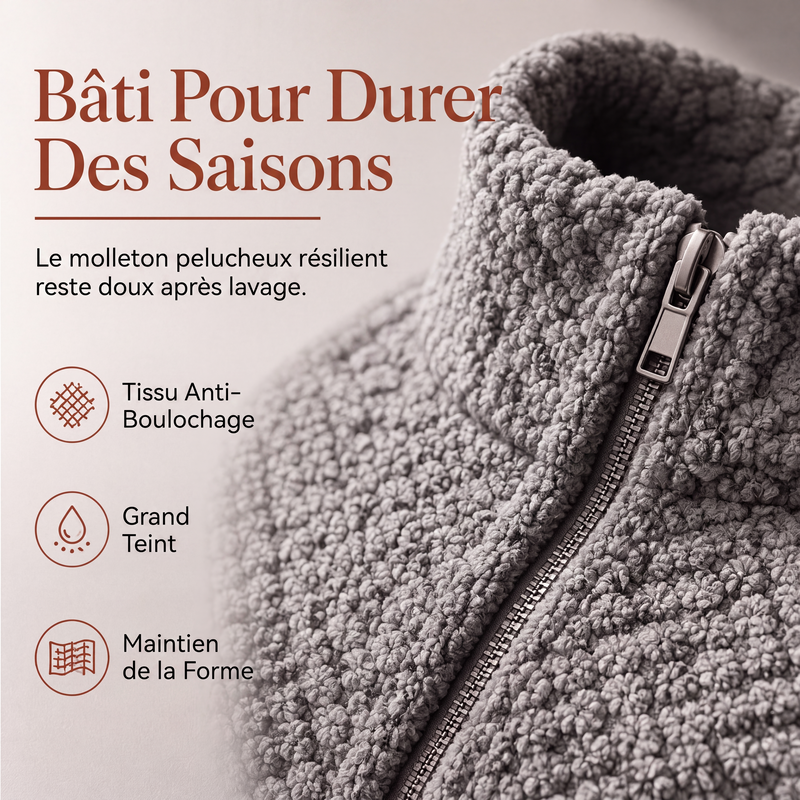 Manteau en polaire décontracté ample pour femme