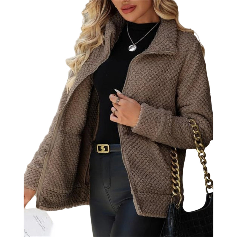 Manteau en polaire décontracté ample pour femme