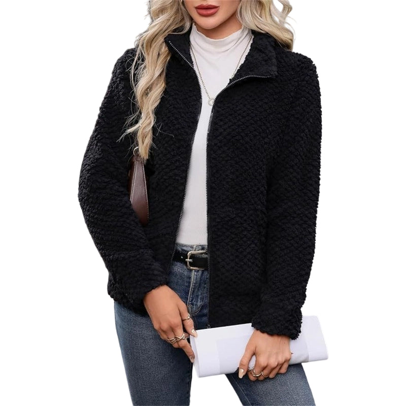 Manteau en polaire décontracté ample pour femme