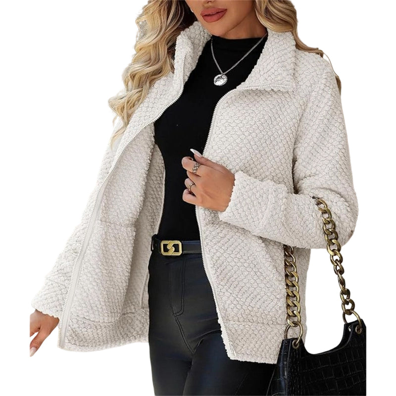 Manteau en polaire décontracté ample pour femme