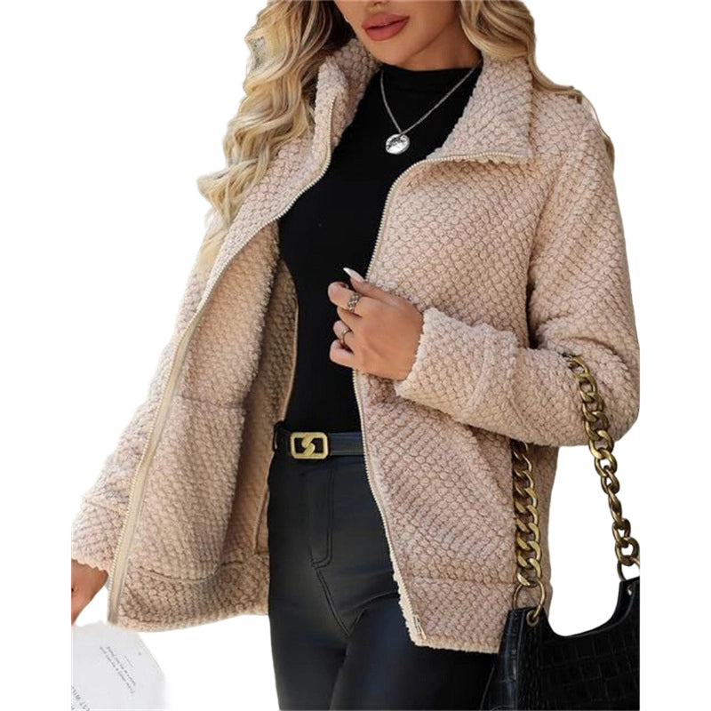 Manteau en polaire décontracté ample pour femme