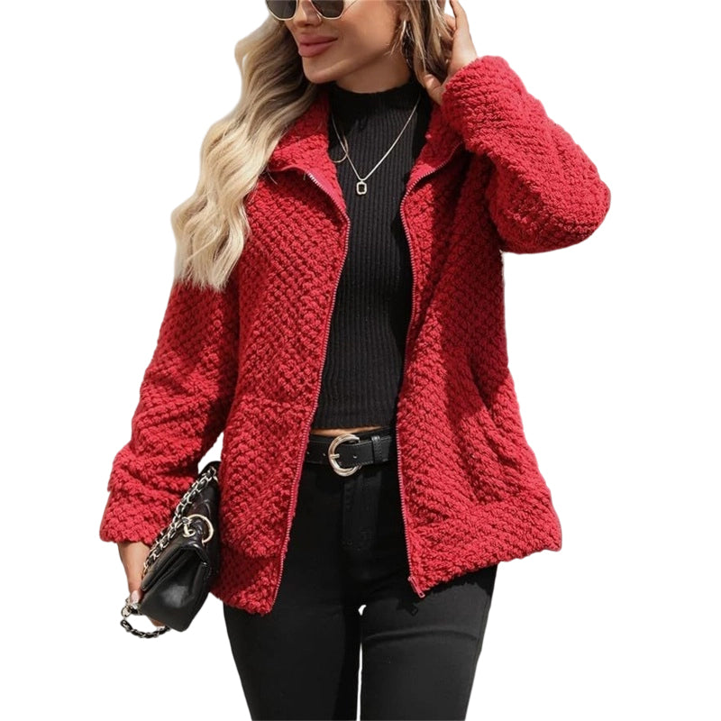 Manteau en polaire décontracté ample pour femme