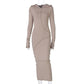Robe maxi ajustée à capuche pour femme