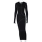Robe maxi ajustée à capuche pour femme