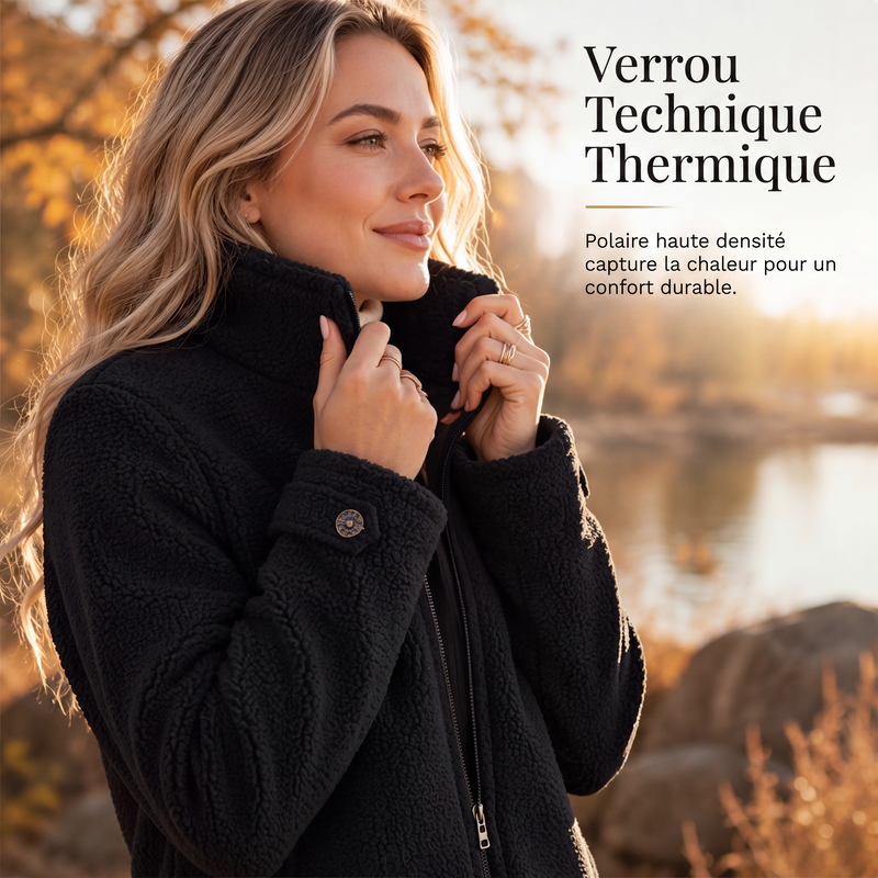 Veste d'hiver pour femme à col montant et fermeture éclair intégrale