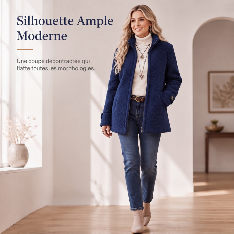 Veste d'hiver pour femme à col montant et fermeture éclair intégrale