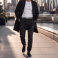Joggers en denim pour homme, coupe slim, taille élastique