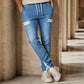 Joggers en denim pour homme, coupe slim, taille élastique