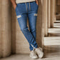 Joggers en denim pour homme, coupe slim, taille élastique