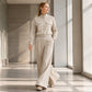 Ensemble 2 pièces pour femme : veste élégante et pantalon à jambes larges