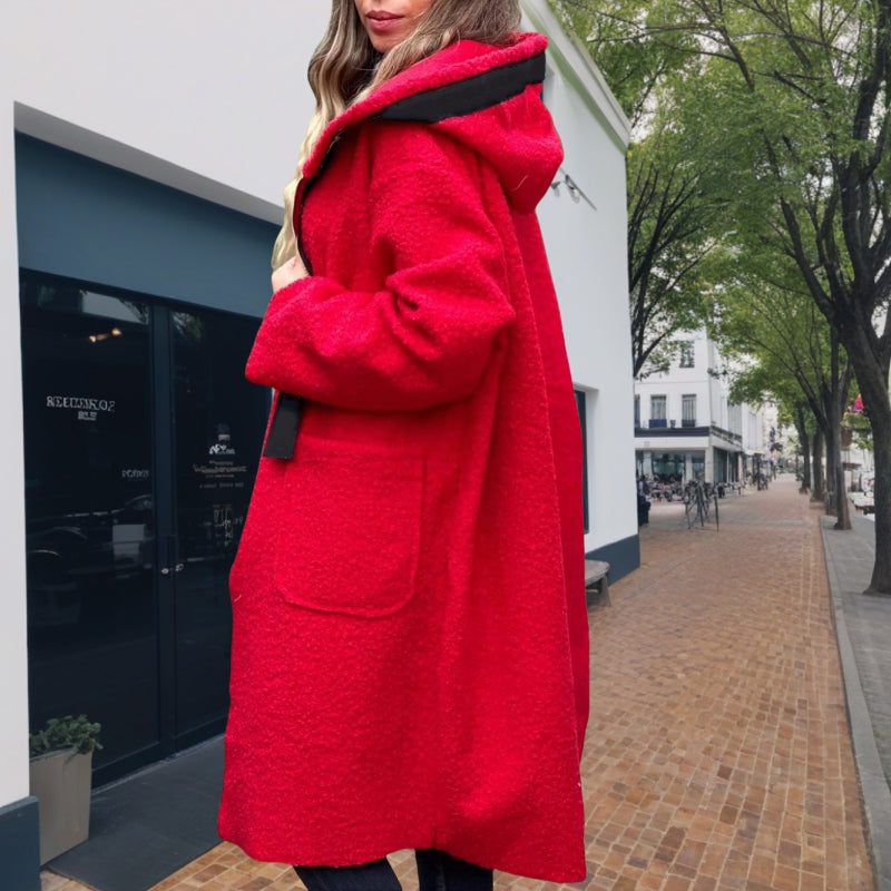 Manteau à Capuche Zippé Tendance avec Poches pour Femme